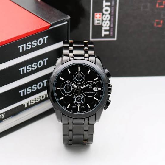 Tissot black black metal chain