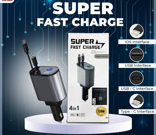 4 in 1 retractable car charger